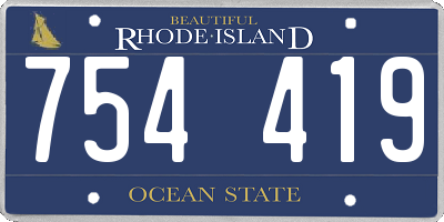 RI license plate 754419