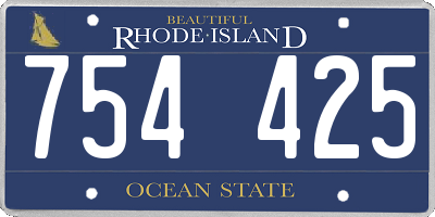 RI license plate 754425