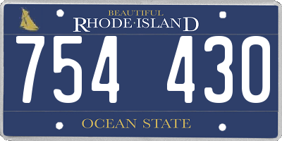 RI license plate 754430