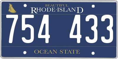 RI license plate 754433