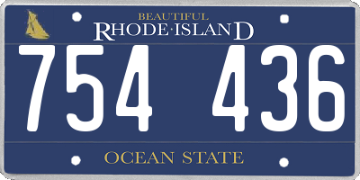 RI license plate 754436