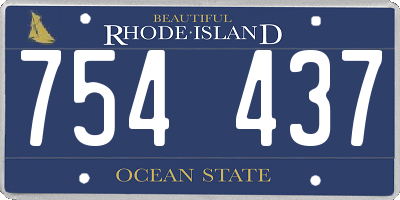 RI license plate 754437