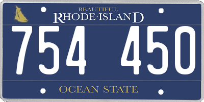 RI license plate 754450