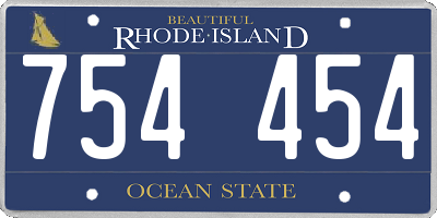 RI license plate 754454