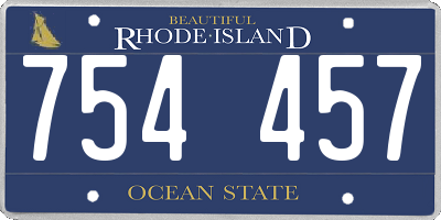 RI license plate 754457