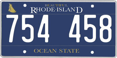 RI license plate 754458