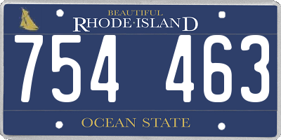 RI license plate 754463