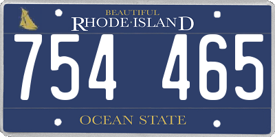 RI license plate 754465