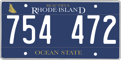RI license plate 754472