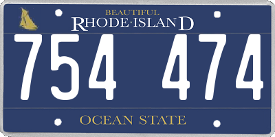 RI license plate 754474