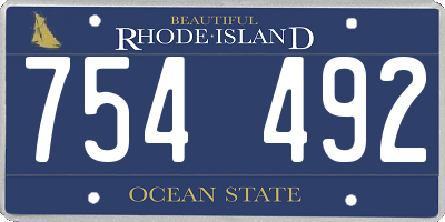 RI license plate 754492