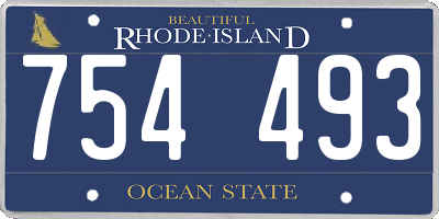 RI license plate 754493