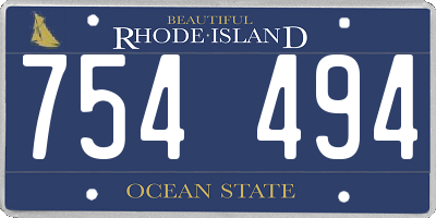 RI license plate 754494