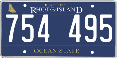 RI license plate 754495