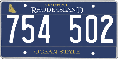 RI license plate 754502