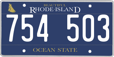 RI license plate 754503