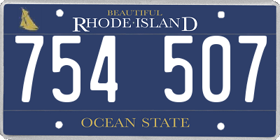 RI license plate 754507