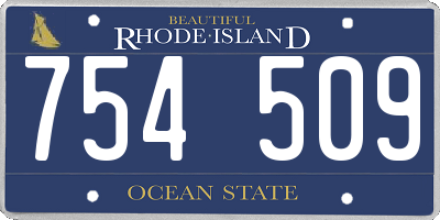 RI license plate 754509