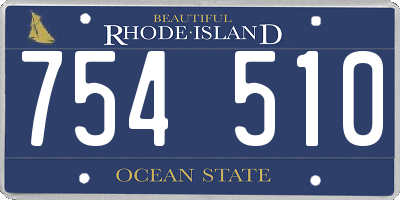 RI license plate 754510