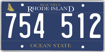 RI license plate 754512