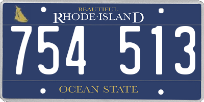RI license plate 754513