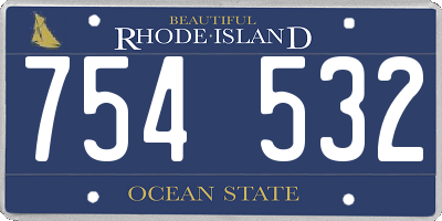 RI license plate 754532