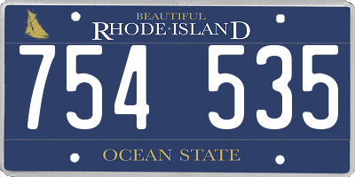 RI license plate 754535