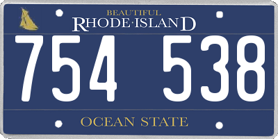 RI license plate 754538