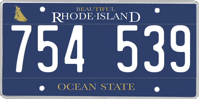 RI license plate 754539