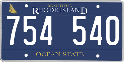 RI license plate 754540