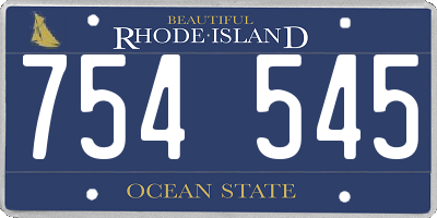 RI license plate 754545