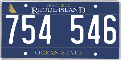 RI license plate 754546