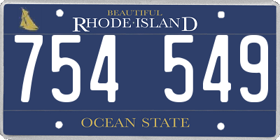 RI license plate 754549