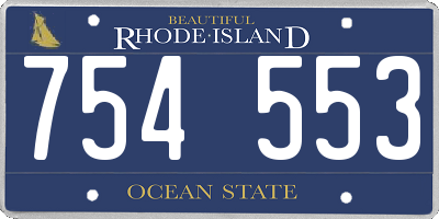 RI license plate 754553