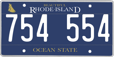RI license plate 754554
