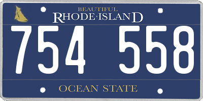 RI license plate 754558