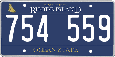 RI license plate 754559