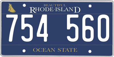 RI license plate 754560