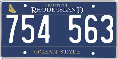 RI license plate 754563