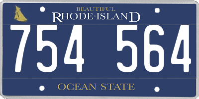 RI license plate 754564