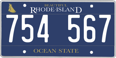RI license plate 754567