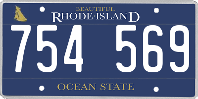 RI license plate 754569