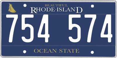 RI license plate 754574