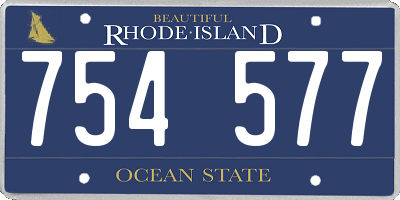 RI license plate 754577
