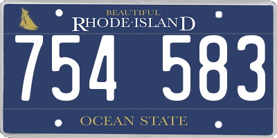 RI license plate 754583