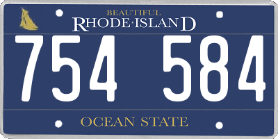 RI license plate 754584