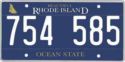 RI license plate 754585