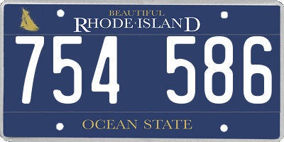 RI license plate 754586
