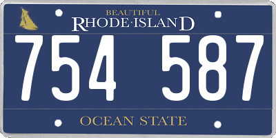 RI license plate 754587