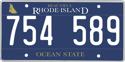 RI license plate 754589